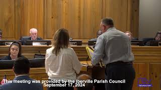 Iberville Parish Council Meeting 91724 [upl. by Aikemal]