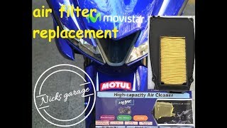 Yamaha R15 V3 air filter replacement [upl. by Cirdet822]