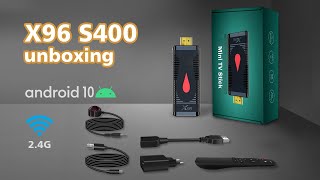 X96 S400 Tv Stick Android 10 Unbox [upl. by Yenttirb500]