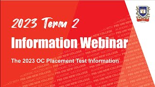 2023 Term 2 Opportunity Class Placement Test Information Webinar [upl. by Terej937]