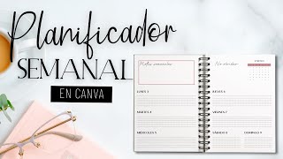 Planificador semanal ⋒ Crea tu Agenda en Canva [upl. by Esela86]