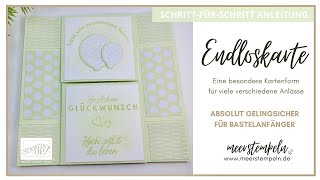 ⚓️ Endloskarte  Schritt für Schritt Anleitung  eine besondere Kartenform  StampinUp [upl. by Kinimod]