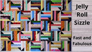 Jelly Roll Sizzle Quilt Tutorial Free Quilt Pattern [upl. by Deva]