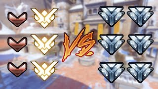 CAN 3 GRANDMASTERS TOP 500 CARRY 3 BRONZE VS 6 DIAMOND PLAYERS  Overwatch [upl. by Eisiam]