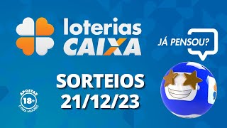 Loterias CAIXA Quina Lotofácil e mais 21122023 [upl. by Nyral]