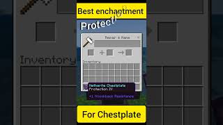 Best enchantment for Chestplate in Minecraft [upl. by Olin]