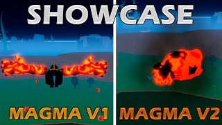 SHOWCASE Magma Fruit V1 and V2 in Blox Fruit [upl. by Eicyak]