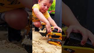 5 year old kid driving an excavator shorts excavator kidsvideo constructionequipment [upl. by Purity]