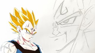 Comment dessiner Majin VEGETA  Dessin à gagner si 200 like avant dimanche voir description [upl. by Anilehs756]