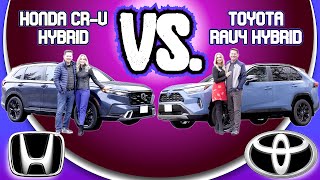 Toyota RAV4 hybrid VS Honda CRV hybrid comparisonBattle of the hybrids [upl. by Ahsimaj]