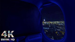 Takeoff amp Landing Dark Screen Airplane Ambience  Flight Attendant  Call Ding  Reading Sleeping [upl. by Piderit]