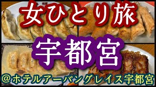 【宇都宮グルメ】女ひとり旅宇都宮餃子の名店6軒ハシゴ名物の元祖かぶと揚げ♪ [upl. by Rosdniw]