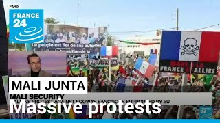 Malians out in force after junta calls protests over sanctions • FRANCE 24 English [upl. by Xet]