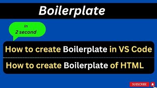 how to create boilerplate code in vs code🔥🔥II Boilerplate create kaise karte hai II codinglife [upl. by Iroc898]