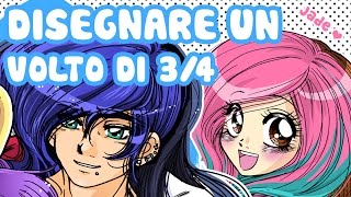 ⭐ Come disegnare un volto manga di 34  Tutorial ⭐ [upl. by Enitsirhc]