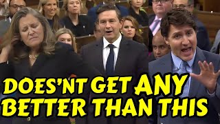 WOW Poilievre Just Got Away With Calling Trudeau This And Freeland Gets Humiliated [upl. by Nonnahc]