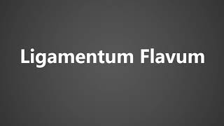 How To Pronounce Ligamentum Flavum [upl. by Airdni]