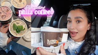 try Philz coffee with me ✨ honey haze mint mojito rose ginger snap [upl. by Citron]