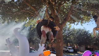 Testing the TCFUNDY Low Lying Fog Machine 2023 Halloween Yard Display [upl. by Llehsram]