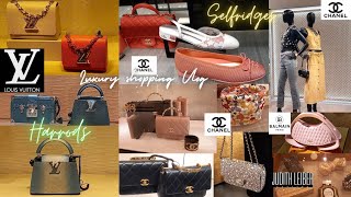 Luxury shopping Vlog in London LVCHANELBALMAINJUDITH LEIBER in Harrods amp Selfridges [upl. by Verney]