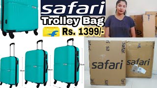 Safari trolley bag Rs1399  full details review  best Trolley Bag  safari cabin size amp medium [upl. by Attenov739]