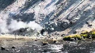 Yellowstone river and fumaroles [upl. by Aihseyt]