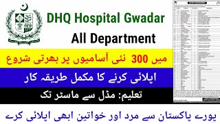 DHQ Hospital Gwadar New Jobs 2025  All Department Doctor to Sweeper All Jobs  Govt New Jobs 2024 [upl. by Srednas]