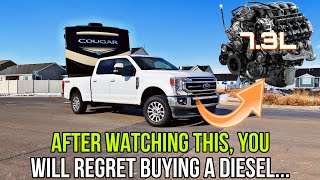 Ford F350 73L Payload Capacity Test And Highway MPG Rivals Diesel Engines Towing 13K Fifth Wheel [upl. by Fisoi]