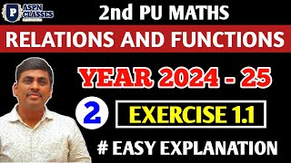 Relations and Functions Exercise  11 class 12  2nd PU Maths EX 11 PART  2  By PNBiradar [upl. by Stew]