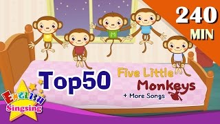 Five Little Monkeys  More Nursery Rhymes  Top 50 Kids songs with lyrics  English kids video [upl. by Gnud194]