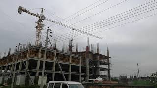 Potain Tower Crane II Risky work in Boshundhara Bangladesh [upl. by Burbank]