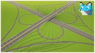 How to build Minecraft Cloverleaf Interchange Highway Tutorial [upl. by Warenne]