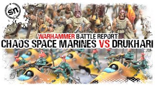 Chaos Space Marines vs Drukhari  Warhammer 40000 Battle Report [upl. by Costanza]