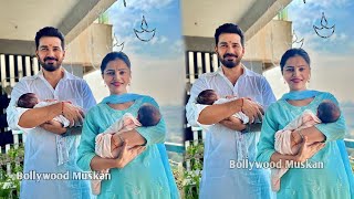 Rubina Dilaik First Twins BABY GIRL Face Reveal 😍 with Husband Abhinav Shukla [upl. by Eahsram]