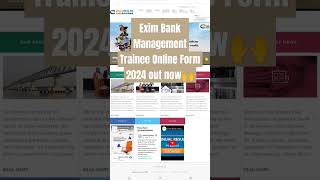 Exim Bank Management Trainee Online Form 2024 out now🙌 [upl. by Drandell476]