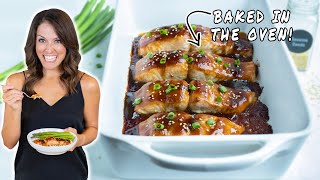 Sticky Sweet Teriyaki Glazed Salmon  Easy OvenBaked Recipe [upl. by Kostman409]