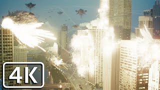 Transformers 3  Decepticons destroy Chicago apocalypse scene 4K [upl. by Hughmanick]