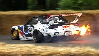 Mad Mike Mazda RX7 FD3S MADBUL 4Rotor 26B Drift Car Pure Sound amp Show at Goodwood FoS 2023 [upl. by Pollak]