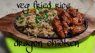 Sizzler hot plate recipe l dragon chicken and veg fried rice l with English subtitles [upl. by Coffeng]