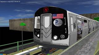 OpenBVE R160B Alstom N train ride from Astoria Ditmars Blvd to Bay 50th street [upl. by Ettelrahc747]