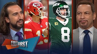 Jets manhandle Patriots Rodgers pushes Saleh Expect a Chiefs blowout  FIRST THINGS FIRST [upl. by Suzette]