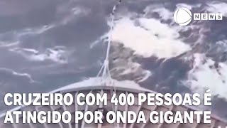 Cruzeiro com 400 pessoas é atingido por onda gigante [upl. by Drew932]