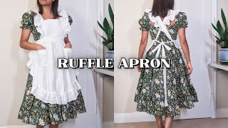 Make a Ruffle Shoulder Cross Back Apron  PDF Pattern [upl. by Laehplar]