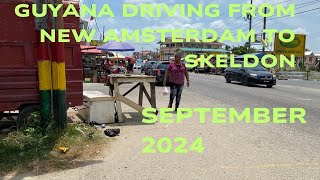 Guyana Driving from New Amsterdam to Skeldon Left Hand ViewSeptember 2024 [upl. by Leirvag]