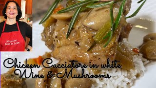 Chicken Cacciatore  Chicken Cacciatore made in white wine mushroom sauce  Quick and easy recipe [upl. by Nallek695]