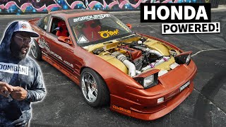 Hert’s “Simple” Honda K24 Swapped Nissan 240SX Wall taps on wall taps at Tire Slayer Studios [upl. by Doig]