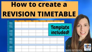 REVISION TIMETABLE How to make the most of your timetable and the benefits Free Template included [upl. by Weigle994]