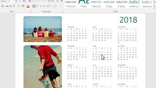 Create an quotAny Yearquot calendar in Microsoft Word [upl. by Godderd]