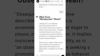 What Does quotObsequiousquot Mean [upl. by Jeaz]