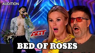 American Got Talent  Filifino This Super Amazing Voice The Jury Cried Hearing The Song BED OF ROSES [upl. by Bernardi530]